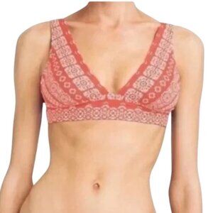 NEW Robin Piccone Isla Plunge Bikini Top in Terracotta Sz. S